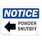 Signmission OSHA Notice, 5" Height, Power Shutoff Left Arrow Sign With Symbol, 7" X 5", Landscape OS-NS-D-57-L-17746 - alternate 1